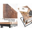 JJS Modern Wood End C Table with Magazine Holder in Rustic Brown