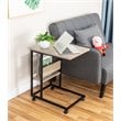 JJS Modern Wood End C Table with Magazine Holder in Smoky Gray