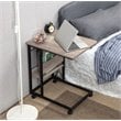 JJS Modern Wood End C Table with Magazine Holder in Smoky Gray
