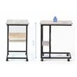 JJS Modern Wood End C Table with Magazine Holder in Smoky Gray