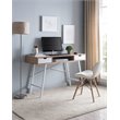 JJS Wood & Metal Home Office Writing/Computer Desk with Drawers in White/Oak