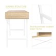 JJS Wood & Metal Home Office Writing/Computer Desk with Drawers in White/Oak