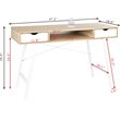 JJS Wood & Metal Home Office Writing/Computer Desk with Drawers in White/Oak