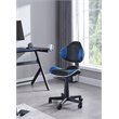 JJS Low Back Fabric Computer Executive Chair with Extra Large Base in Black/Blue