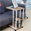 JJS Modern Wood & Metal End C Table for Small Spaces in Oak/White