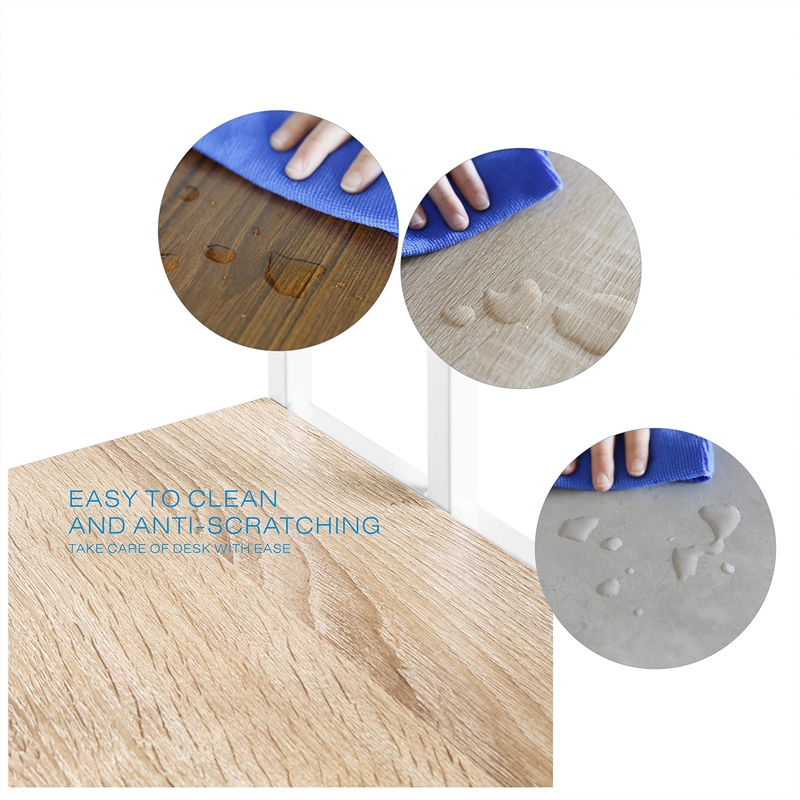 JJS Modern Wood & Metal End C Table for Small Spaces in Oak/White