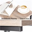 JJS Modern Engineered Wood End C Table for Small Spaces in Smoky Gray