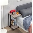 JJS Modern Engineered Wood End C Table for Small Spaces in Smoky Gray