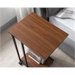 JJS Modern Wood & Metal End C Table for Small Spaces in Walnut/Black