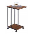 JJS Modern Wood & Metal End C Table for Small Spaces in Walnut/Black