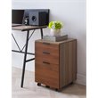 JJS 3-Drawer Wood Rolling File Cabinet with Locking Wheels in Brown/Gray