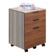 JJS 3-Drawer Wood Rolling File Cabinet with Locking Wheels in Brown/Gray