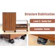 JJS 3-Drawer Modern Wood Rolling File Cabinet with Lock in Brown