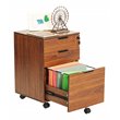 JJS 3-Drawer Modern Wood Rolling File Cabinet with Lock in Brown