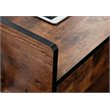 JJS Wood & Metal Computer/Study Writing Desk with Drawers in Rustic Brown