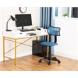 JJS Wood & Metal Writing/Computer Desk with Drawers in White/Golden