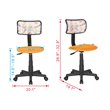 JJS Low-Back Adjustable Mesh & Plastic Teens Rolling Desk Chair in Animal/Orange
