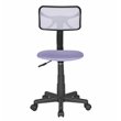 JJS Low-Back Mesh & Plastic Upholstered Teens Rolling Desk Chair in Purple