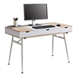 JJS Wood Home Computer Desk with Drawers and Split Top Storage in Oak/White