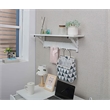 JJS Wood/Metal Floating Shelf with Coat Hooks Key Holder in White (Set of 3)