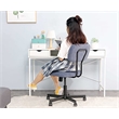 JJS Low Back Velvet Fabric Armless Home Office Computer Chair in Blue