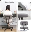 JJS Low Back Velvet Fabric Armless Home Office Computer Chair in Gray