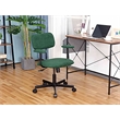 JJS Low Back Velvet Fabric Home Office Computer Chair with Armrest in Green