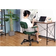 JJS Low Back Velvet Fabric Home Office Computer Chair with Armrest in Green