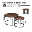JJS Round Wood/Metal Nesting Coffee Table in Rustic Brown (Set of 2)