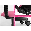 JJS Low-Back Adjustable Plastic Rolling Drawing Desk Chair in Pink