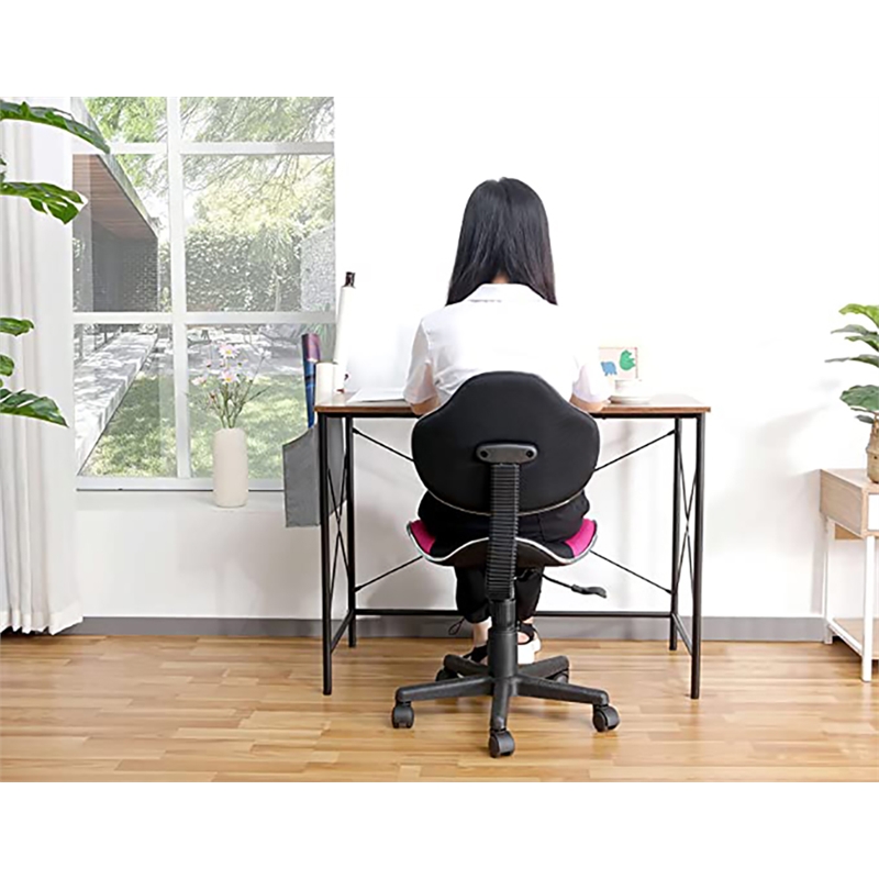 JJS Low Back Metal Computer Executive Chair w/ Large Base and Pads in Pink/Black