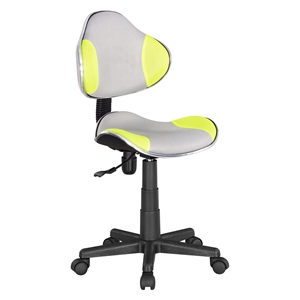 JJS Low Back Metal Computer Executive Chair w/ Large Base and Pads in Green/Gray