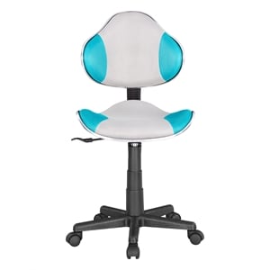 JJS 21.5&quot Low Back Metal Computer Executive Chair w/ Large Base and Pads in Blue