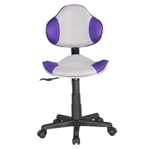 JJS Low Back Metal Computer Executive Chair w/ Large Base & Pads in Purple/Gray