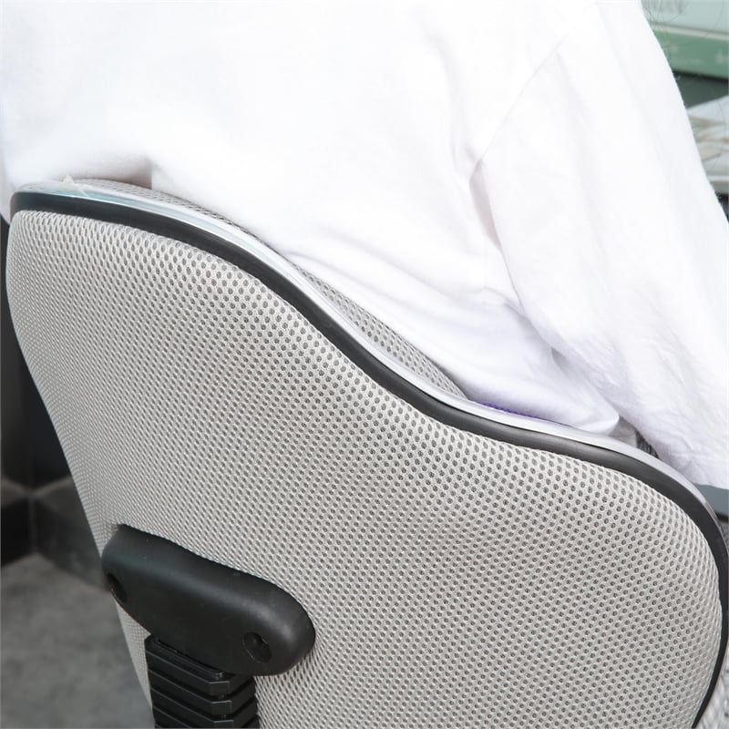 JJS Low Back Metal Computer Executive Chair w/ Large Base & Pads in Purple/Gray