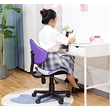 JJS Low Back Metal Computer Executive Chair with Large Base and Pads in Purple