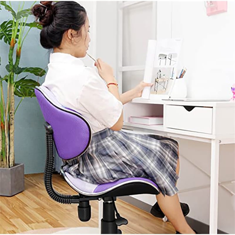 JJS Low Back Metal Computer Executive Chair with Large Base and Pads in Purple