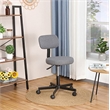 JJS Low Back Metal Armless Computer Chair with Thick Seat Cushion Pad in Gray
