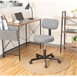 JJS Low Back Metal Armless Computer Chair with Thick Seat Cushion Pad in Gray