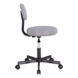 JJS Low Back Metal Armless Computer Chair with Thick Seat Cushion Pad in Gray