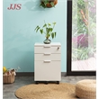 JJS 3-Drawer Wood Storage Home Office Filing Cabinet with Locks in White