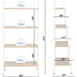 JJS 4-Tier Wood Display Bookcase with Storage Rack Shelf in Oak/White