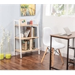 JJS 3-Tier Wood Display Bookcase with Storage Rack Shelf in Oak/White