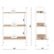 JJS 3-Tier Wood Display Bookcase with Storage Rack Shelf in Oak/White