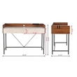 JJS Wood/Metal Home Office Writing Desk with Drawers in Walnut/Cement