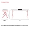 JJS 63 Inch Gaming Desk with USB Mouse Pad Pink White Engineered Wood