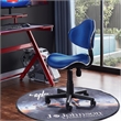 JJS Low Back Metal Computer Executive Chair with Large Base and Pads in BLUE