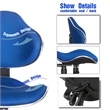 JJS Low Back Metal Computer Executive Chair with Large Base and Pads in BLUE