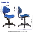 JJS Low Back Metal Computer Executive Chair with Large Base and Pads in BLUE