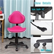 JJS Low Back Metal Computer Executive Chair with Large Base and Pads in PINK